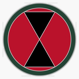HOF Trading 7Th Infantry Division Patch Vinyl Sticker Waterproof Decal Laptop Wall Window Bumper Sticker 5"