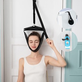 soulern Neck Stretcher Cervical Traction Device for Home Use - Over The Door Cervical Neck Traction Device for Decompression Home Physical Therapy, Portable Neck Traction Device for Neck Pain