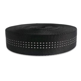 NewDoar 1 inch Nylon Tubular Webbing Tube/Tubular Climbing Webbing - Heavy Duty Strap for Rescue, Climbing, Harnesses, Rock Work, & Firefighting(Black,5Yard)