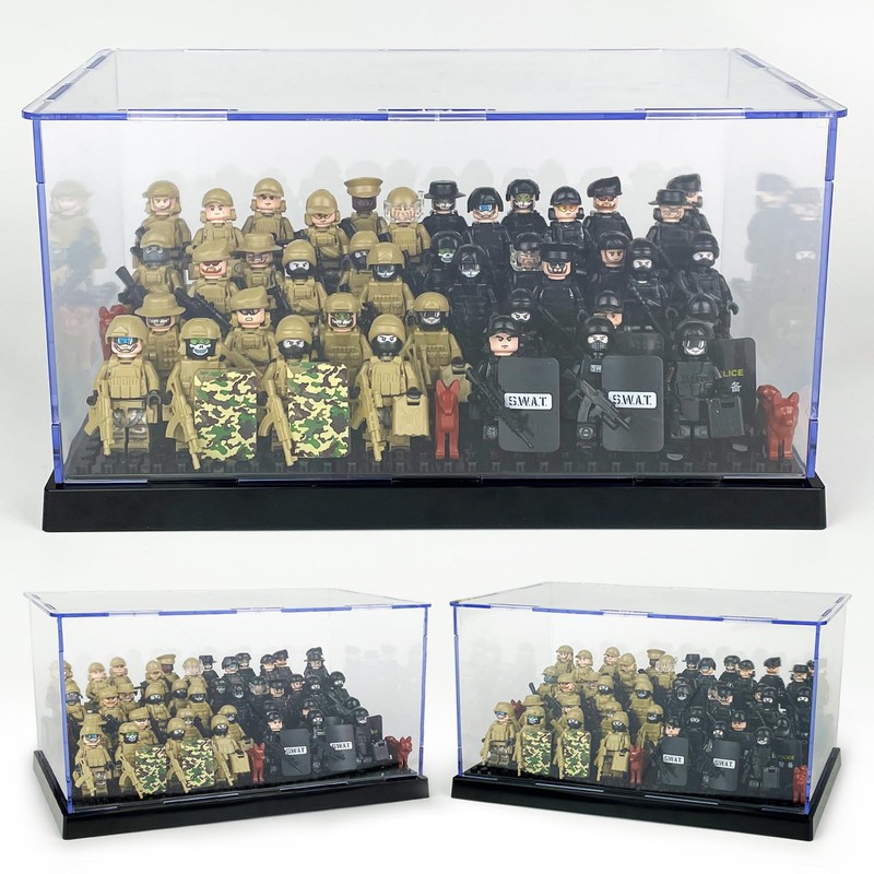 TINGLAND Acrylic Display Case, 3-Layer Mini Figures Display Case for