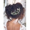 IYOU Crystal Bridal Hair Vine Green Pearl Wedding Headband Rhinestone