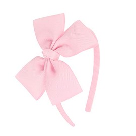 Diadema con lazo de grogrén de color rosa para niñas, niñas, niñas, decoración de fiestas, disfraces, tocado de maquillaje, hecho a mano