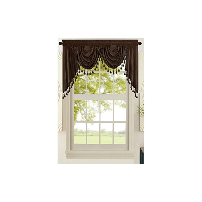 All American Collection New Attached Solid Faux Silk Double Waterfall