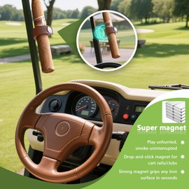 DHRRDE Magnetic Cigar Holder for Golf Cart Accessories - Portable and Adjustable Silicone Non-Slip Handle,Fits 30-70 Ring Gauges for Golf/Grilling/Fishing/Outdoor Adventures (Black+Brown)