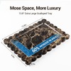 Large Dark Brown Marble Vanity Tray, Scalloped Bathroom Counter Tray