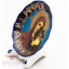 Porcelain decal gzhel gold plated Christian Icon Our Lady of