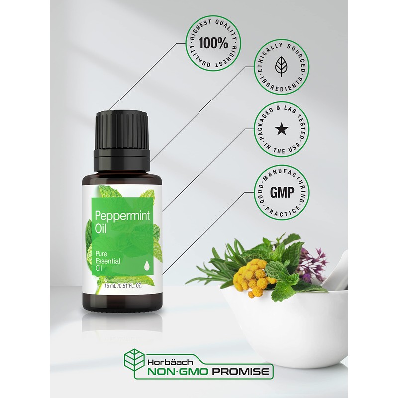Horbäach Peppermint Essential Oil | .51 fl oz (15mL) |