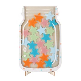 Colorful Star Reward Jar with Bracket, Routine Training Encouragement Incentive Jar for Kids Classroom & Students