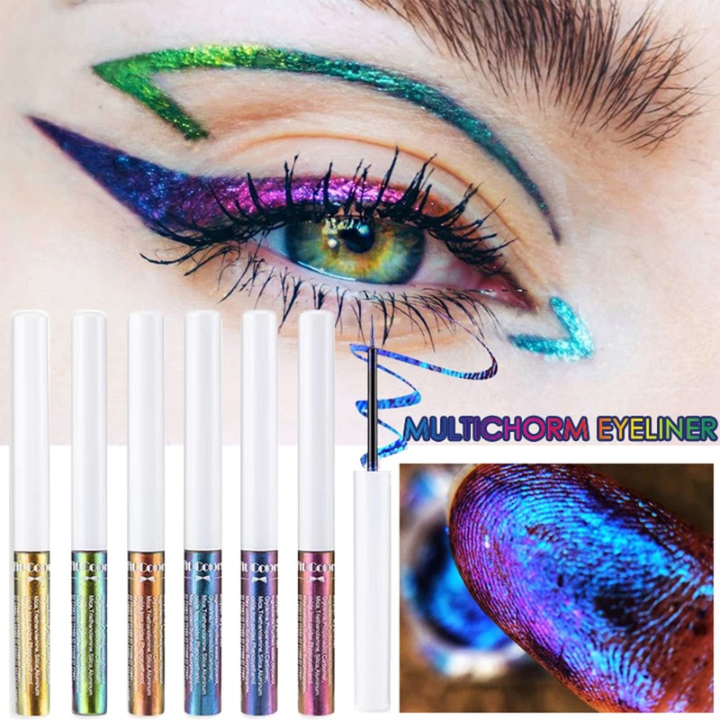 HERBENJOY Chameleon Eyeliner,Metallic Liquid Eyeliner Changing Long-lasting Holographic Glitter Multichrome