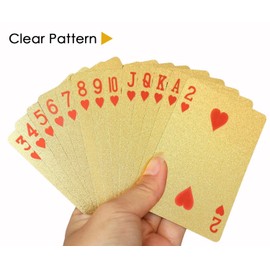 Joyoldelf Premium Playing Cards Poker Cards Skate Cards with 24K Gold Foil Poker, Gold