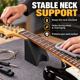 Guitar Neck Rest for Cleaning & String Changes – ABS Support Stand for Electric & Acoustic Guitar Setup and Maintenance