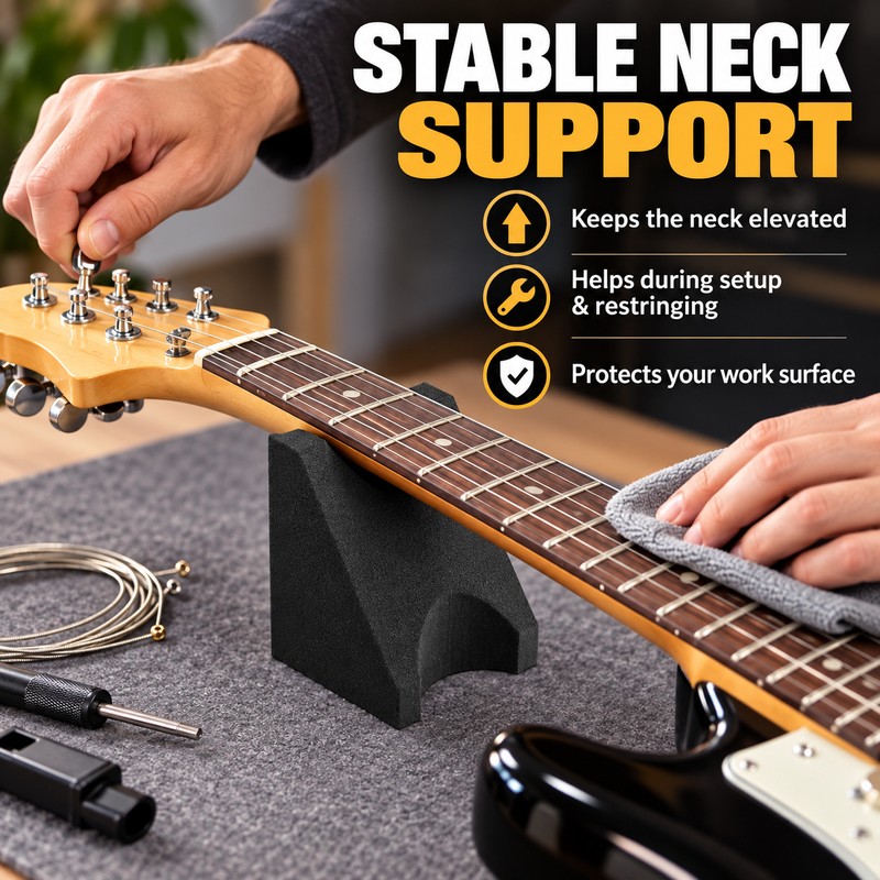 Guitar Neck Rest for Cleaning & String Changes – ABS