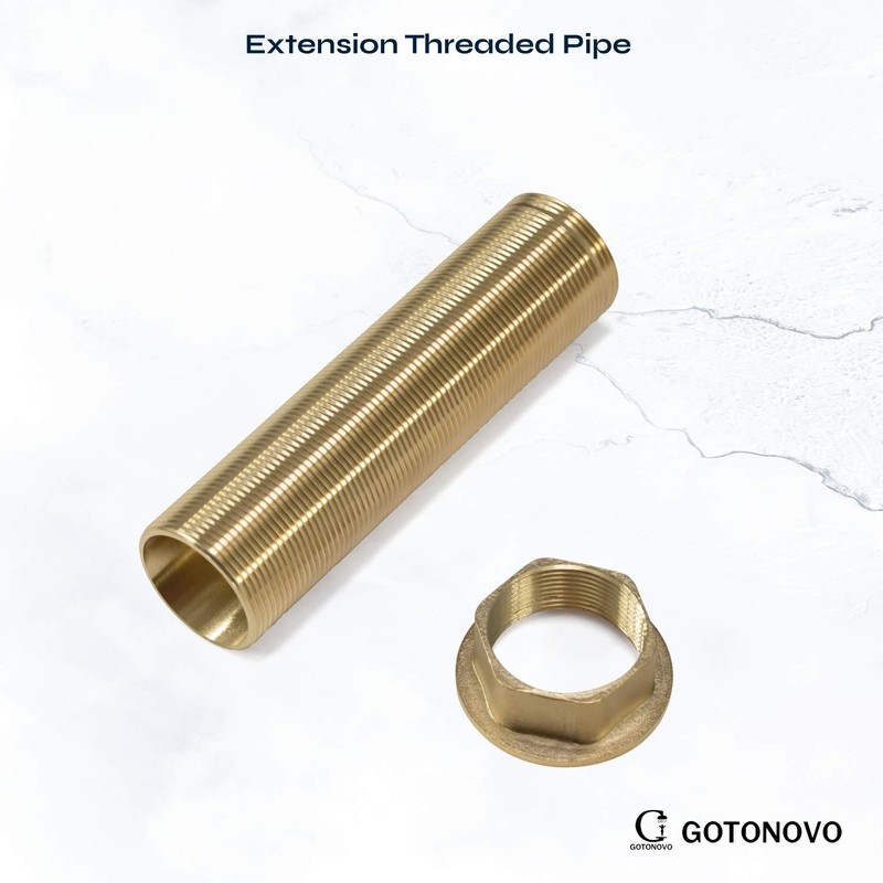 gotonovo Faucet Fittings Nipple Locknut Kit Extension Threaded Pipe Longer