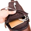 Leather Sling Bag Crossbody Backpack for Men Women Outdoor Travel