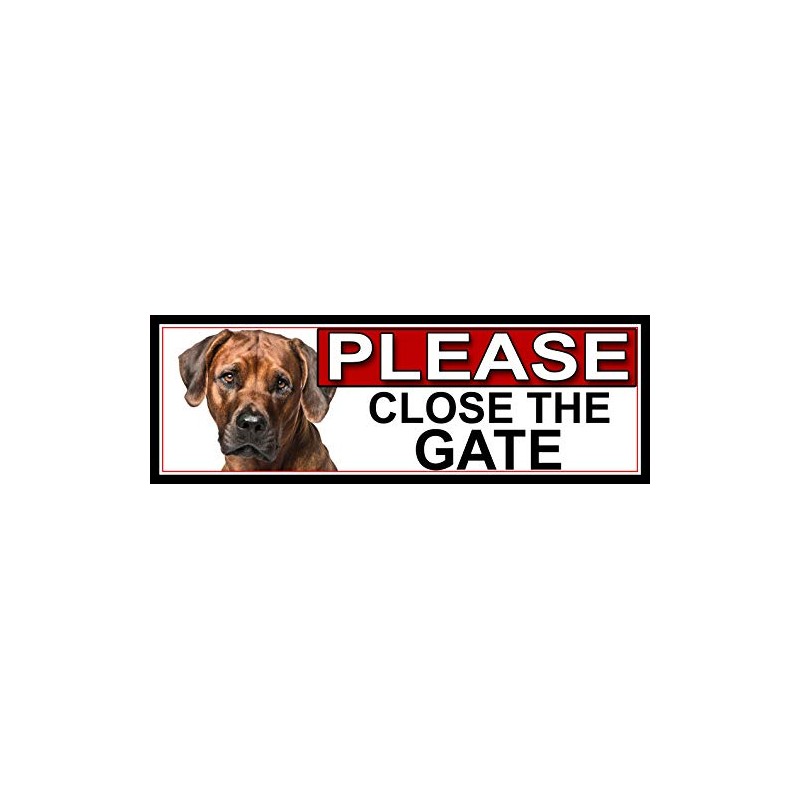 SHAWPRINT Rhodesian Ridgeback PLEASE CLOSE THE GATE METAL GATE SIGN
