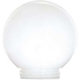 6 Inch White Acrylic Lamp Post Globe with 3.24 Inch Threaded Neck