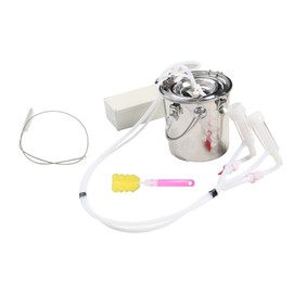 Nakkaa 3L Goat Milking Machine Portable Plug-in Pulsation Vacuum Electric Milker with Stainless Bucket and Tubes