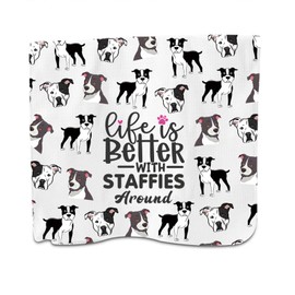 PXTIDY Staffie Dog Lovers Tea Towel Life Is Better With Staffies Around Staffordshire Terrier Dish Towel Staffie Dog Mom Gift