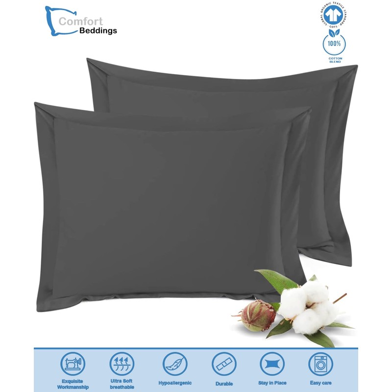 Comfort Beddings Premium Quality Pillowcases 100% Cotton Blend Square Pillow