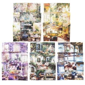 AuriicLeaf Landscape Diary Scrapbook Paper Set, 150 PCS Vintage Nature Ephemera Pack for Junk Journaling, Scrapbooking, Crafting, DIY Projects, Diaries, and Art Supplies