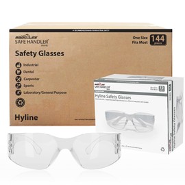 SAFE HANDLER Hyline Clear Safety Glasses, Pack of 144 Pairs | ANSI Z87.1, Impact Resistant, Polycarbonate Lens, Anti-Scratch