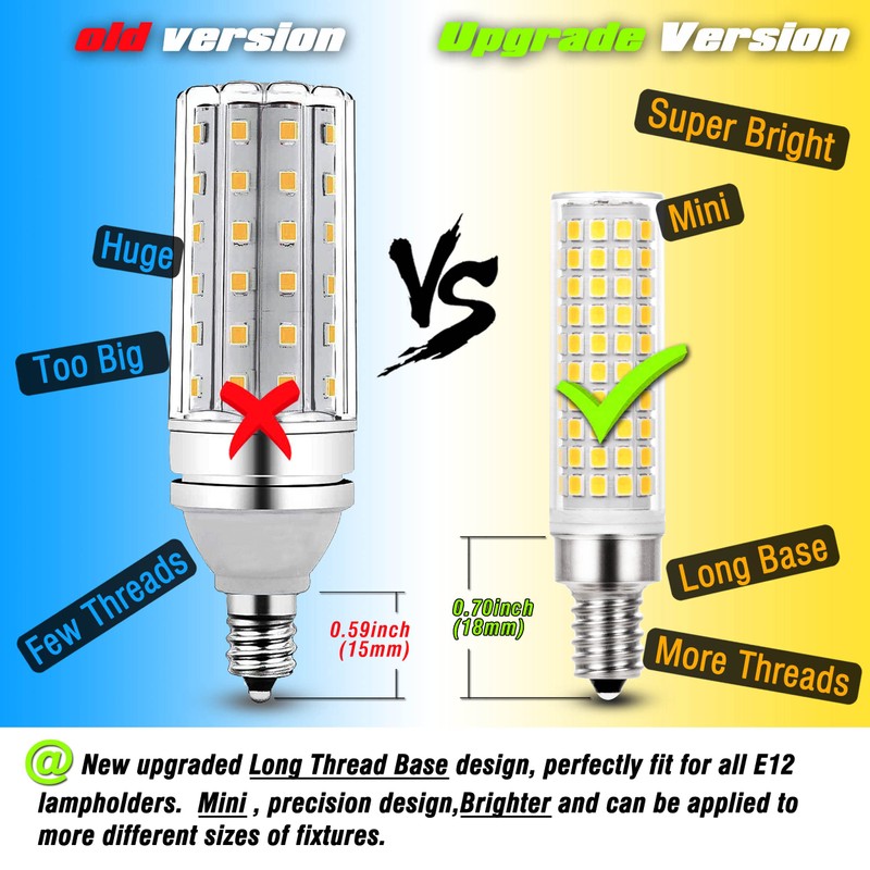 ALIDE E12 100w LED Candelabra Bulbs Replacement C7,4000K Natural White,1200lm