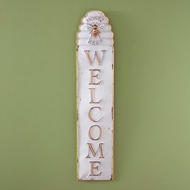Colonial Tin Works 440224 Honey Bees Welcome Sign, 43.50-inch Height, Metal