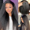 Kinky Straight Lace Front Wigs Human Hair Yaki Stairght 4x4