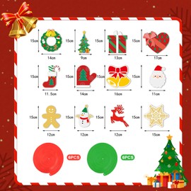 Fantasyon Christmas Decoration 3-Set Felt Christmas Garland Banner Decoration Gingerbread Candy Cane Reindeer Christmas Tree Ornament Stylish Double-Sided Use with Thick Paper and String for Wall