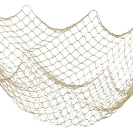 Fishing Net Decor, Fishnet Decor, Mediterranean Style Photographing Decoration, Natural Fish Net, Fish Net Party Accessory and Wall Table Decor (Creamy White) - Color: 1 PCS