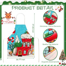 Zhehao Christmas Kids Apron Children Xmas Cooking Aprons Holiday Santa Claus Aprons for Kids Children(Traditional, 4 Pcs)