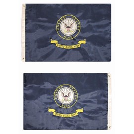 usep 2x3 Embroidered Double Sided U.S. Navy Emblem Seal Crest Solarmax Nylon Flag