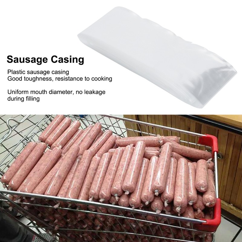 50m x 50mm Food Grade Plastic Inedible Sausage Ham Hot