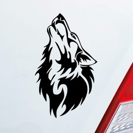 Hellweg Druckerei Wolf Wolves Dog Howls Wulf Animal Animal Motorcycle Car Sticker Rear Window Sticker