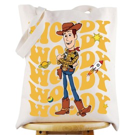 WZMPA Funny Woody Tote Bag Woody Fans Inspired Gift Woody And Buzz Cartoon Movie Reusable Grocery Bag Woody Merchandise (Woody TG)