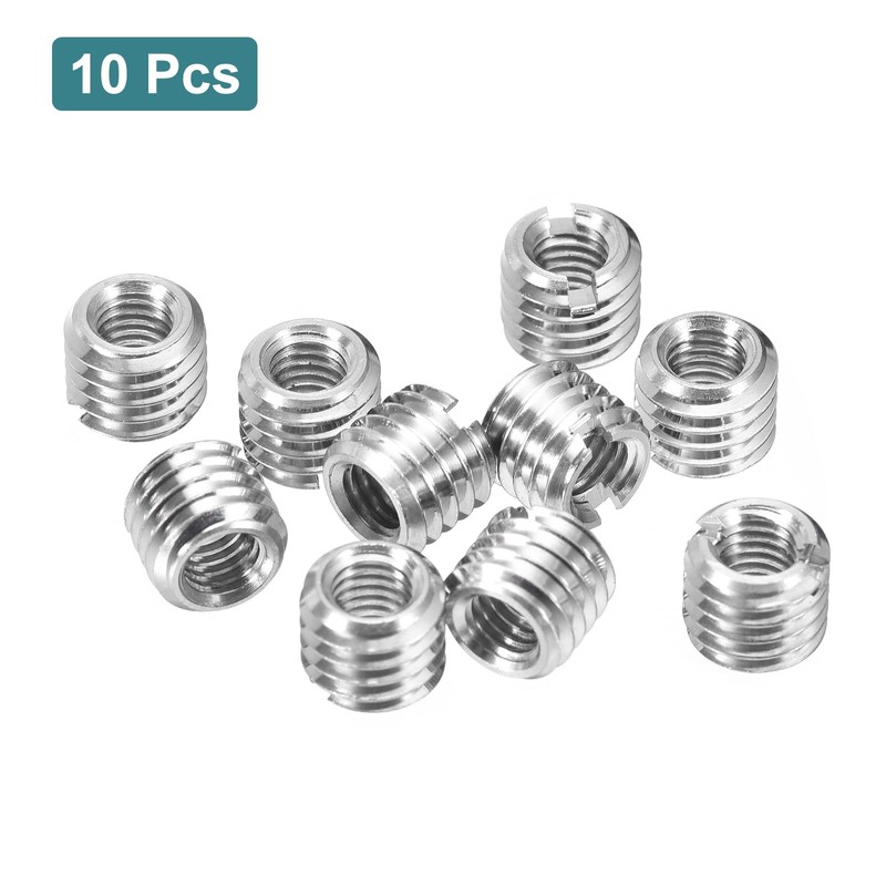uxcell 10Pcs Threaded Inserts, M5-0.8x7 & M8-1.25x7 Stainless Steel 303