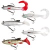 Soft Plastic Lures Set, 5 Pieces Fishing Lure Jig Head