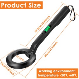 NEMTMCUA Metal Detector - IP54 Waterproof Portable High Sensitivity Metal Treasure Finder with Audible & Vibration Alerts, 360 Scanning Handheld Detector, Black