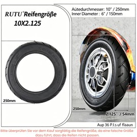10 x 2.125 10 Inch Tyres Smart 2-Wheel Scooter 10 Inch Unicycle Compatible with M365, M365 Pro, 1S, Pro 2, Mi4 Pro, F20, F25, F30, F40, F65