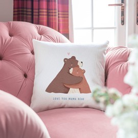 Mama bear cushion | presents for new mum | Mummy women from daughter | christmas gift funny present mothers day | best mom mother birthday | step moms mam (Cushion)