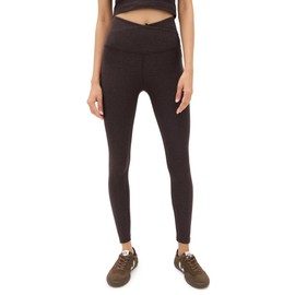 Beyond Yoga Women's Spacedye at Your Leisure High Waist Midi Leggings, Dark Chocolate Heather, Brown, L