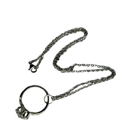 Pendant Compatible with Nenya Water Ring or Diamond Ring Necklace Galadriel Colour Silver Inspired Saga Lord of the Rings Gadget Car Accessories Gift Idea Magic Fantasy Cosplay Unica, Zinc, Zinc