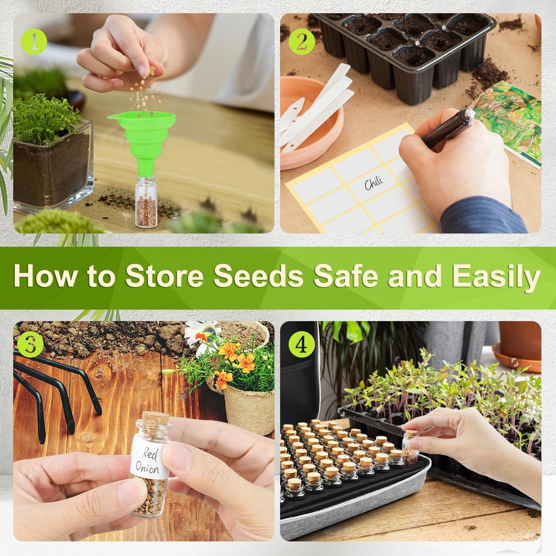 SMUJU 【80 Slots】 Seed Storage Organizer, Sturdy Seed Organizer Storage