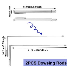 LIFTATAPA Dowsing Rods, 2PCS Retractable Divining Rods for Dousing Ghost Hunting Spirit, Witching Sticks for Water Divining, Energy Healing, Detect Gold, Yes No Questions etc