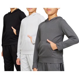 PURE CHAMP 3 Pack Mesh Boys Hoodies Active Athletic Quick Dry Pullover Hoodies For Boys Essentials Hoodie Lightweight 4-20 (Set 1 Size 2X-Large)