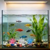 3 Pcs Aquarium Coral Reef Decor, Blue, White, Pink