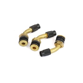 Motoforti Brass Angled Tubeless Tire Valve Stem 3pcs for Moped Scooter Motorbike Long-Lasting