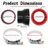 ID 3-1/2 to 4-1/2 inches Straight Black Silicone Reducer Coupler