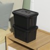 Rocketmyth 6 Quart Latching Bin with Handle, Black Plastic Storage