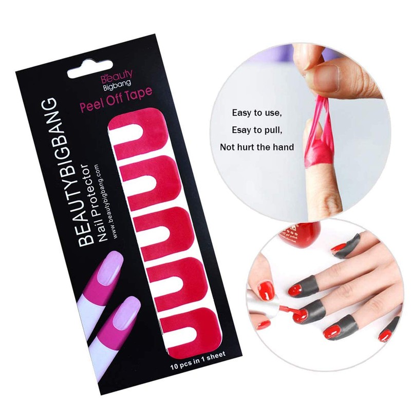 WEILUSI 50pcs Nail Polish Protector for Fingers U-Shape Tape Polish